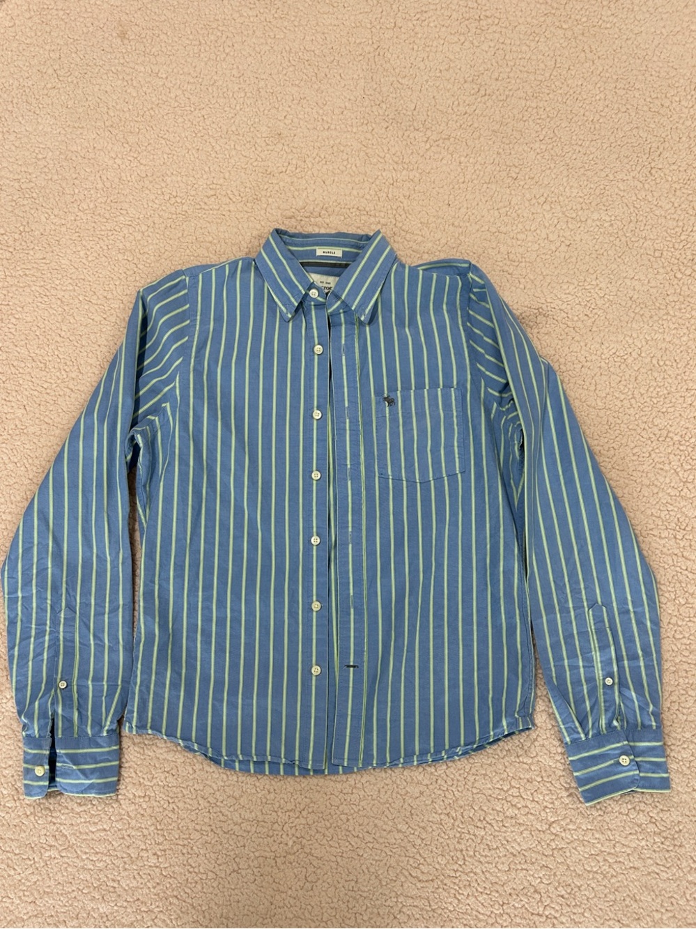 Men’s Abercrombie & Fitch long sleeve Button Down - Blue and Yellow Striped